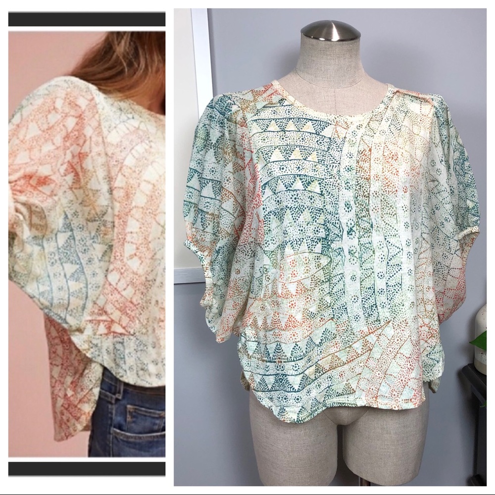 Anthro Eli + Ali Brinoy blouse Sz XS